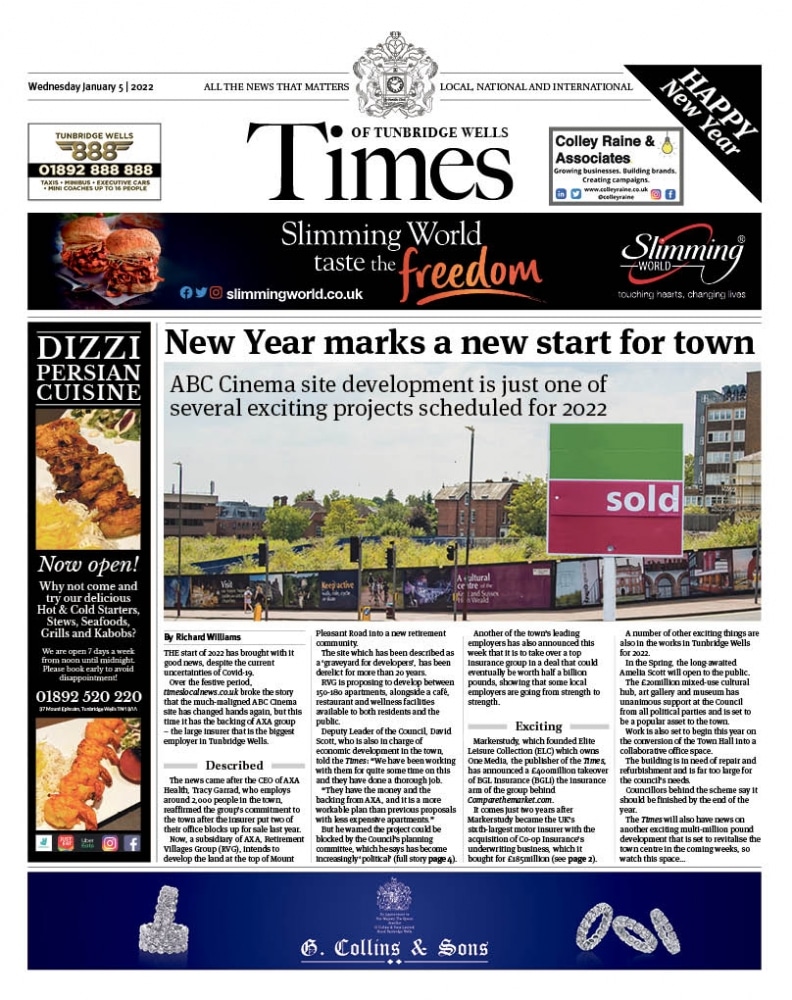 Read the Times of Tunbridge Wells 5th January 2022